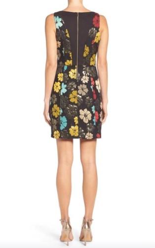Maia Jacquard A-Line Dress Size 6 Multicolor Floral Metallic Sleeveless New NWT - Picture 7 of 10