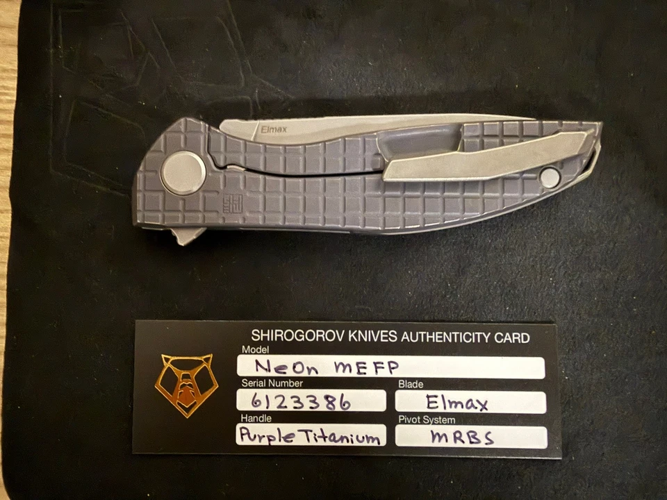 Shirogorov Knives Neon Zero Monkey Edge Frag Purple Edition Brand New - Image 4 of 4