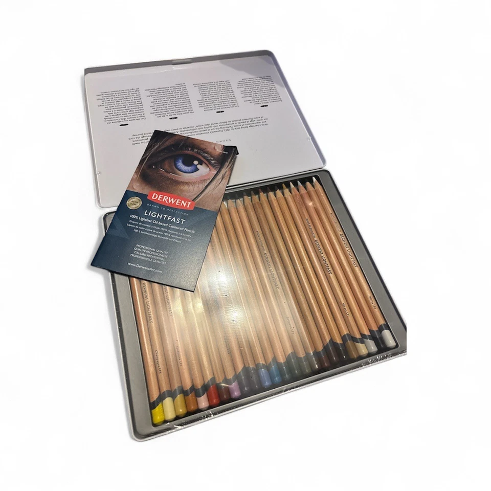 Derwent Lightfast Coloured Pencils Tin of 24 2302720 brand new sealed  - Image 3 of 3