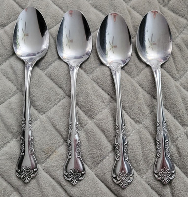 Set of 4 SOUP TABLESPOONS DELIGHT Stainless Stanley Roberts Rogers Korea 7''