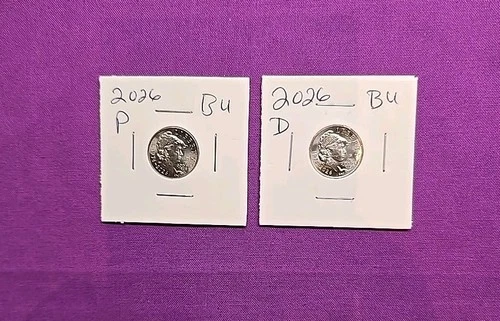 2026 P & D Emerging Liberty Dimes "BU"  In Coin Flips! **FREE SHIPPING**#wj494