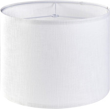 GO SO White Textured Drum lampshade Medium Lamp Shade 13" Top x 13" Bottom x 10"
