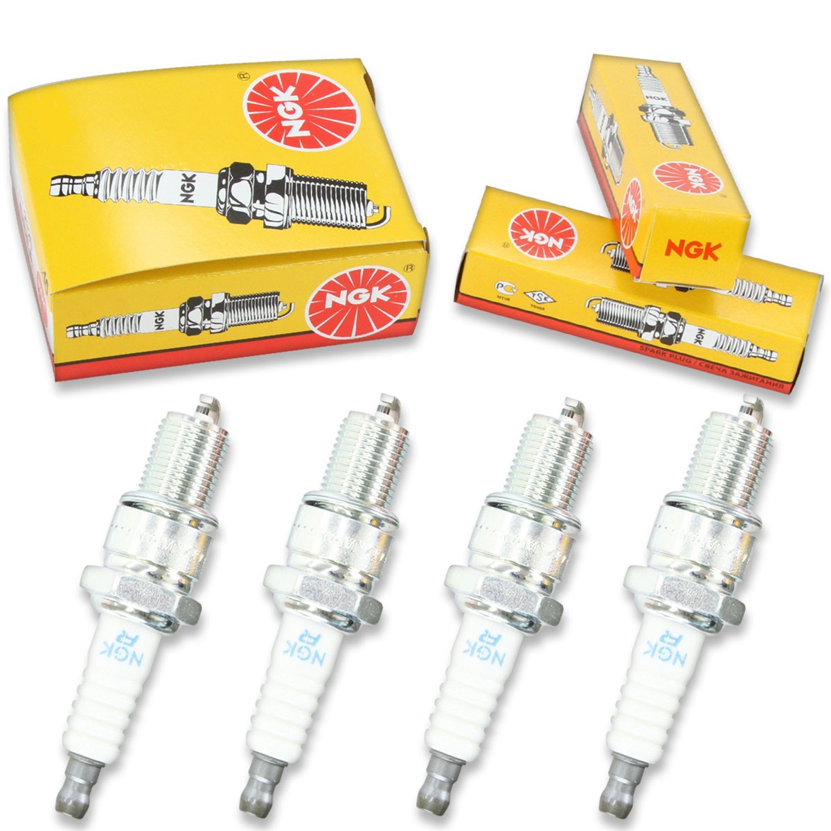 4pcs 05-07 Polaris 440 IQ NGK Standard Spark Plugs 438cc 26ci Kit Set Engine yh