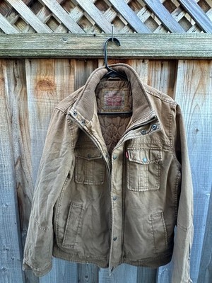 Levi's Light Brown Denim Lined Trucker Jean Jacket Men's MEDIUM CHEST 42  -D77