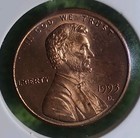1993-D Lincoln Cent confermed WDDR+BIE=ERROR-Liberty Die Chip Full Bridge-Rd BU — photo 1