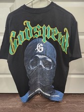 Godspeed Distressed T-shirt Men's XL Black Retro Skull Print Streetwear  