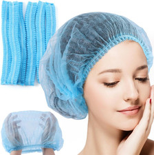 Disposable Bouffant Caps Hair Net, 100-1000 Pcs 24" Non-Woven Hair Covers