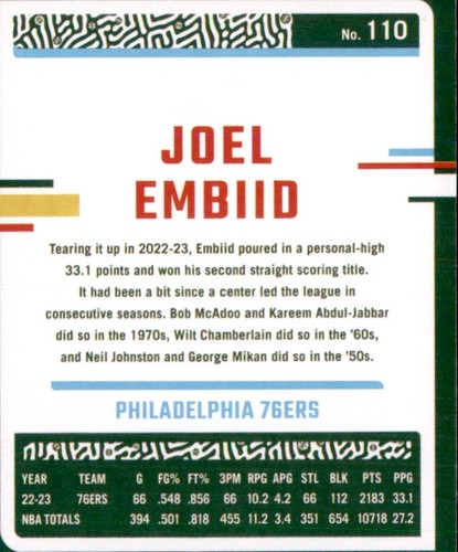 2023-24 Panini Donruss - Joel Embiid #110 - Picture 2 of 2