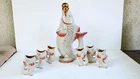 LENINGRAD (LFZ) Porcelain Brandy Set (FISH), Hand Painted, Made in USSR, 1970's