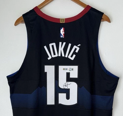 Nikola Jokić Signed Denver Nuggets Nike ADV NBA Authentic City Jersey USASM BAS