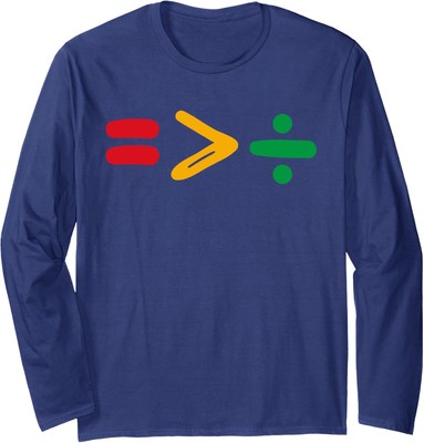 Juneteenth Equality Is Greater Than Division Afro Long Sleeve Tshirt