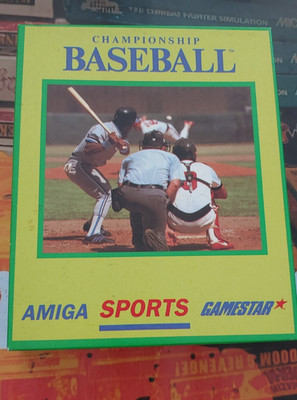 Championship Baseball (1990) Commodore Amiga (Disk, Manual, Box) works 16-bit