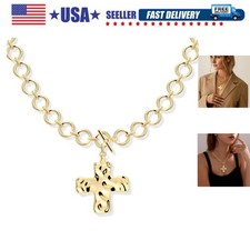 Cross Necklace for Women Girls, Dainty 14K Gold Silver Plated Cross Choker Pe...