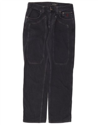 Jeckerson Mens Straight Casual Trousers W34 L31 Navy Blue Cotton BG22