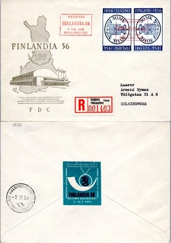 FINLAND FDC REGISTERED 1956 FINLANDIA 56    (A2/48)