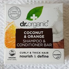 Image of Dr Organic Coconut & Orange Shampoo & Conditioner Bar ~ For Hair ~ 75g ~ NEW