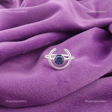 London Blue Topaz Gemstone 925 Sterling Silver New Band Ring Jewelry US All Size