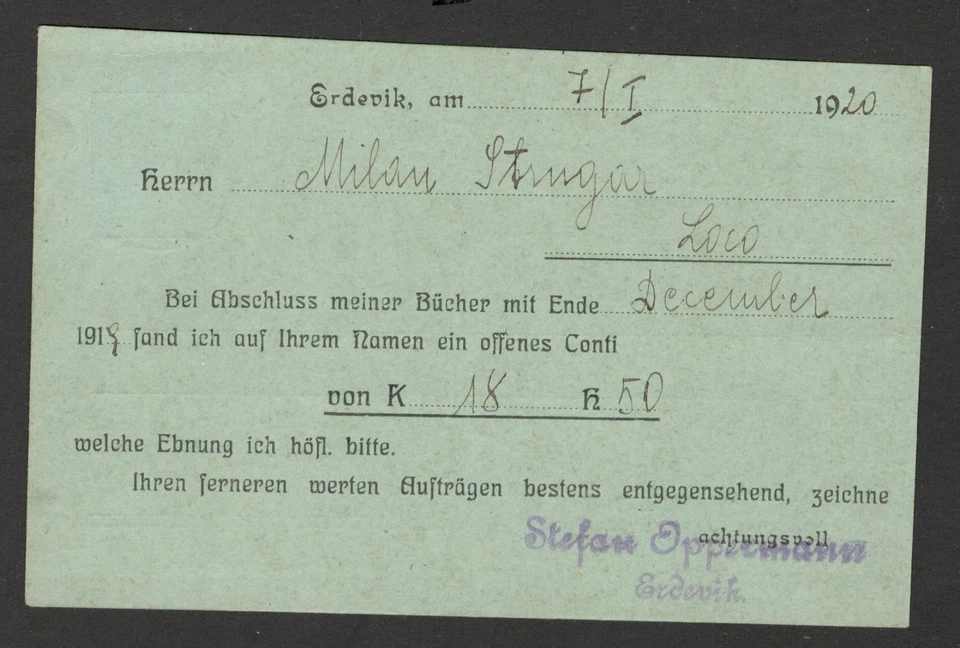 ESLOVENIA SHS YUGOSLAVIA - POSTAL OFICIAL, ESTACIONERÍA CON SELLO BISECTADO - 1920. Foto 3 de 3