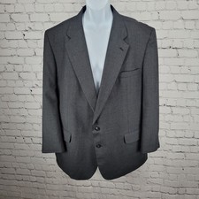 Stafford Grey Worsted Wool Blend 2 Button Vented Notch Blazer Sport Coat 50R