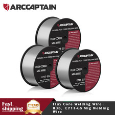 Flux Core Gasless Mig Wire, Mild Steel-E71TGS .035" 0.9mm-2 Lbs Spool 3 Rolls 