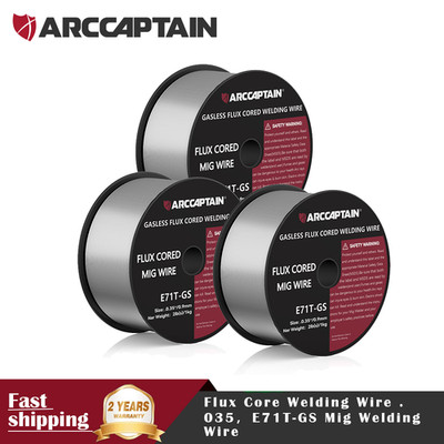 Flux Core Gasless Mig Wire, Mild Steel-E71TGS .035'' 0.9mm-2 Lbs Spool (3 Rolls)
