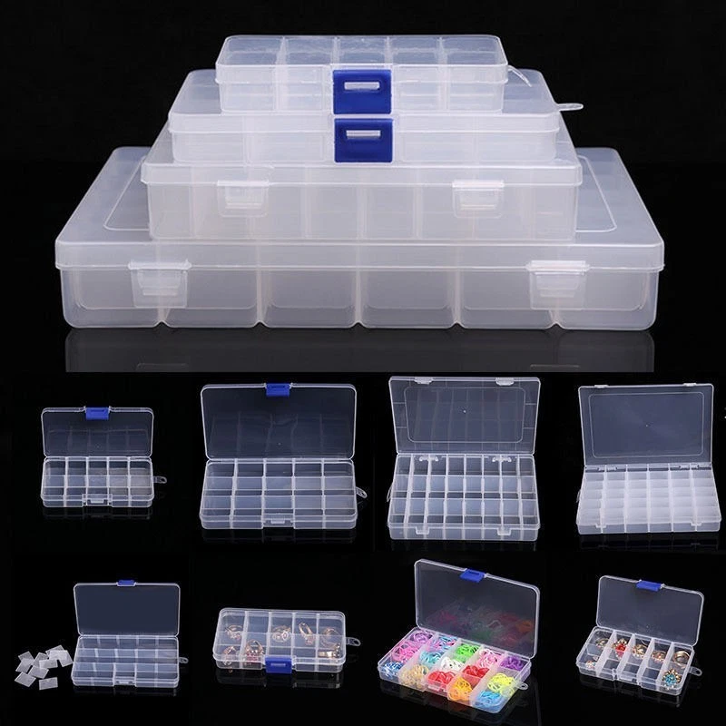 Éventails Transparent Plastique Rangement Caisse Schmuckschachteln Perles - Photo 1/4