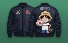 Luffy One Piece Anime Graphic Print Bomber Ja...