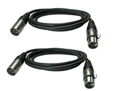 2 Premium PLOYNK audio 50 FT XLR 3-Pin Microphone Male to Female EXTENSION Cable