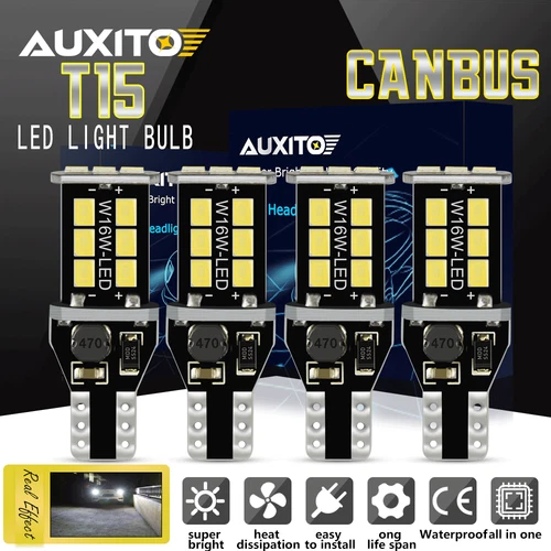 AUXITO 4 921 912 LED Reverse Backup Light Bulb 2400LM 6000K Super Bright T15 EOE