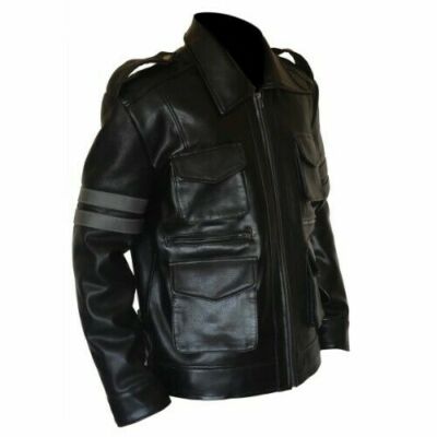 Resident Evil 6 Leon Scott Kennedy Game Cosplay Men's Real Leather