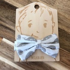 Milkbarn Boys Organic Linen And Cotton Bow Tie Whale Design - New