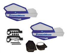 Powermadd Star Series Hand Guards Mirror Mount Kit Blue White Banshee Raptor YFZ