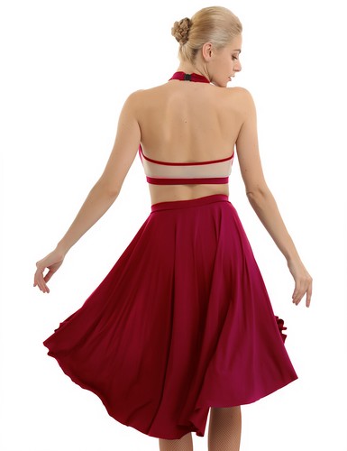 Women Sequined Lyrical Contemporary Ballet Dance Crop Top Outfits Costume Skirts - Picture 53 of 65