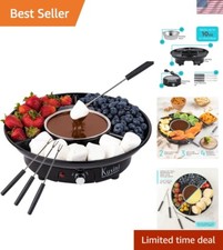 Versatile Fondue Pot with Detachable Tray & Roasting Forks - Ideal for Parties