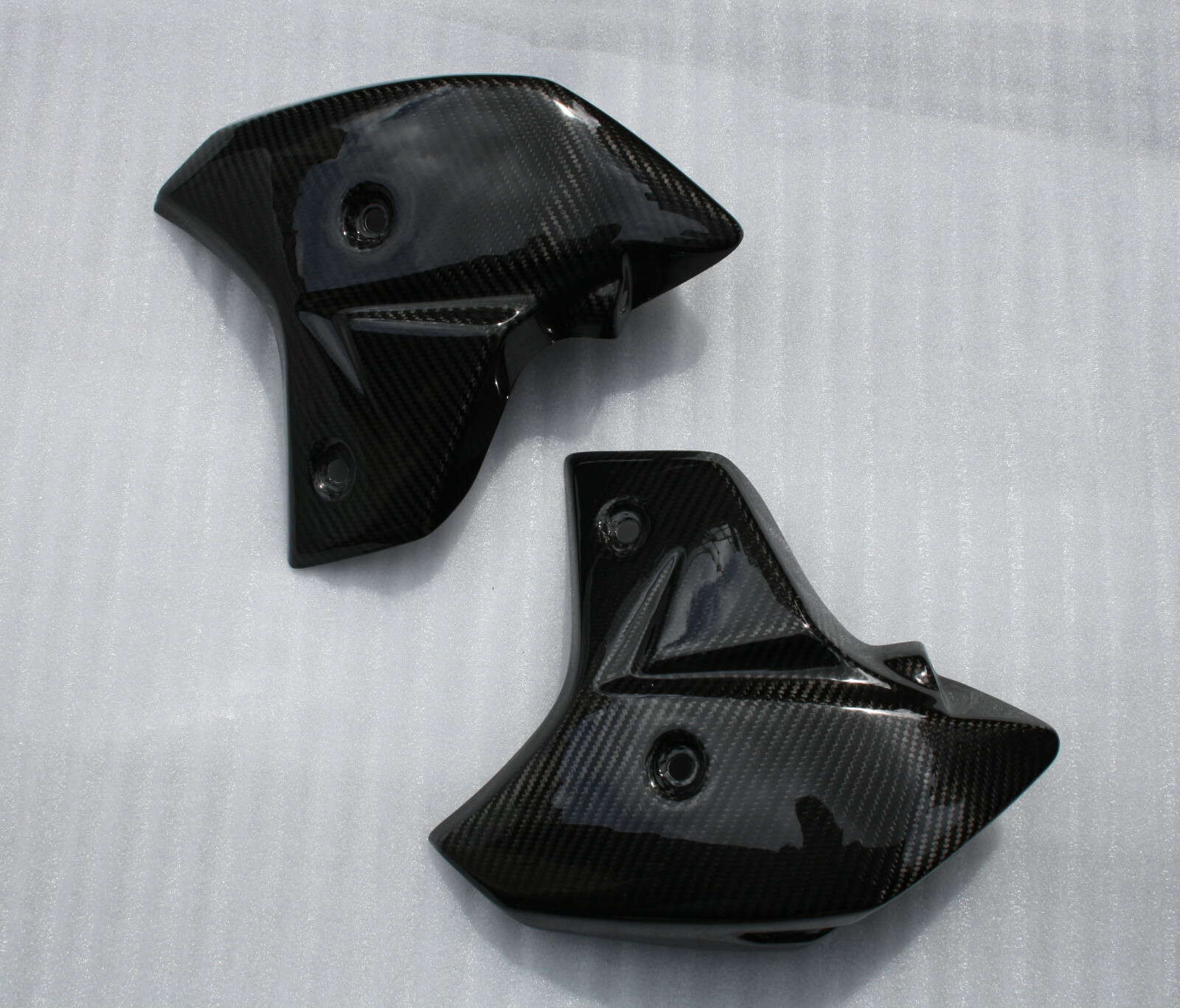 Écope de radiateur Yamaha FZ8 en carbone brillant pour moto roadster