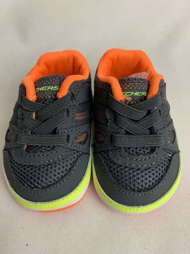 Skechers Kids-Size 1 - Flex Crawler- Orange & Gray Color- (Todlers) - Picture 2 of 11