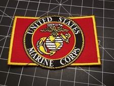 MARINE CORPS FLAG/USMC PATCH LOGO "SEMPER FI" FLAG IRON-ON