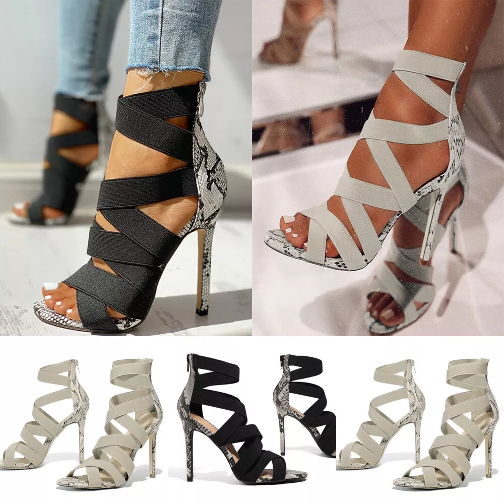 Open toe hotsell snakeskin heels