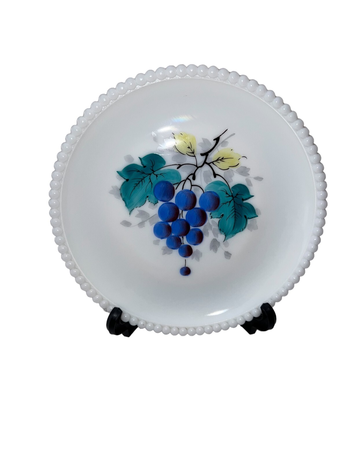 Westmoreland Milk Glass Plate Beaded Edge Grape Design 7 ¼” | eBay