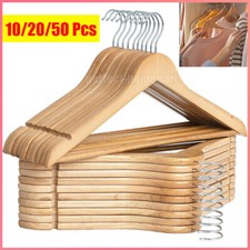 10/20/50 Pcs Wooden Coat Hanger Wood Clothes Hangers Natural Wood Suit Hangers