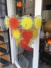 LAMPADARIO 60s A DISCHI VISTOSI PIANON NASON VETRO  MURANO DESIGN CHANDELLIER