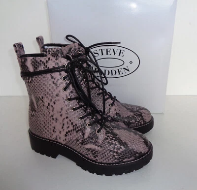 Steve Madden Girls Kids Zip Chunky Walking Combat Ankle Boots Shoes RRP £60 Size