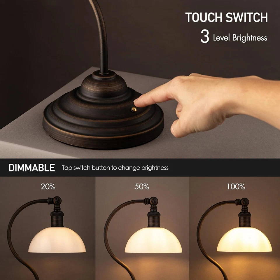 Bankers - Abajur de mesa LED sem fio, operado por bateria, recarregável, Dimmi de 3 níveis - Imagem 2 de 4