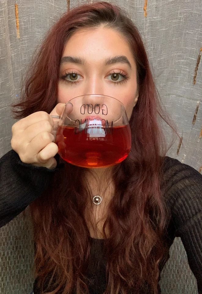 Juego de 2 tazas de café transparente "Buenos días" té leche café con leche taza taza vaso 10 oz Foto 4 de 4