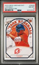 2023 Onyx Extended AUTO Red Ink /25 LUIS BAEZ Houston ASTROS PSA 8