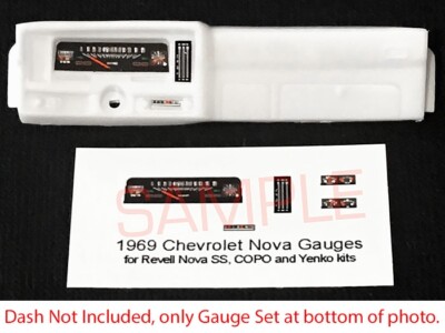 1969 CHEVROLET NOVA SS  COPO YENKO GAUGE FACES for 1/25 REVELL kits PLEASE READ
