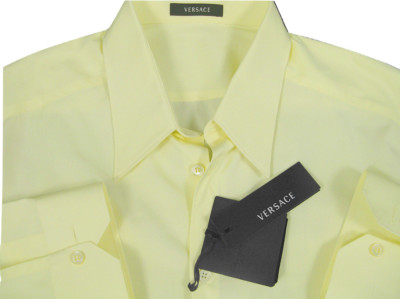 NEW Gianni Versace Couture Dress Shirt!  e 54 US 42 (Large)  Slim Fit  Yellow