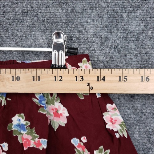 Hollister Skirt Womens M Medium Red Floral Button Up A Line - Picture 4 of 10
