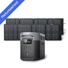 EcoFlow Solar Genarator DELTA 2 Max 2048Wh+2*220W Solar Panel Kit Refurbished