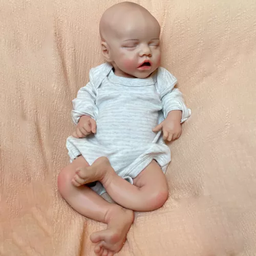 18 Zoll schlafende Reborn Puppe gewichtet 5,6 Pfund weiches Silikon Neugeborenes Baby Mädchen Weihnachtsgeschenk - Bild 8 von 21